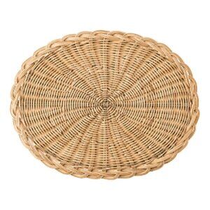 Juliska Beige Braided Abaca Wicker Basket Placemat - 1pc 20”W x 14”L